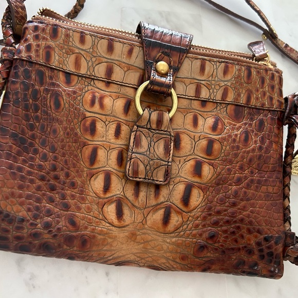 RARE ! NWT  Gorgeous Brahmin Tan Crocodile Embossed Crossbody Bag - Picture 3 of 7